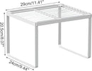 Kitchen Cabinet Storage Shelf Stackable Wire Spice Rack Organizer Heavy Duty Space Saver for Bathroom Bedroom Closet Laundry Room Office Countertop - White, Pack 1 by CozyNest Decor