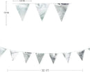 Silver Party Decorations Metallic Fabric Triangle Pennant Banner Silver Flag Bunting Garland for Graduation Birthday Wedding Bridal Shower Anniversary Engagement Bachelorette Party Decoration Supplies by GreenHaven Gardens