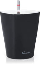 Dexceder 6x7 Self Watering Planter Indoor Outdoor, High Gloss Table Flower Plant Pot with Water Level Indicator (Black) by GreenHaven Gardens