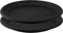 13" Heavy Duty Tray/Saucer (2 Pack) Country Look, Pot/Planter Base for Indoor/Outdoor Decor Use. Long Lasting, Reusable Light Weight (13 inches, Black) by GreenHaven Gardens