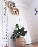 Kids Growth Chart, Wood Frame Fabric Canvas Height Measurement Ruler from Baby to Adult for Child's Room Decoration 7.9 x 79in (7.9 x 79in, White & Black) by TinyTreasures Baby Boutique