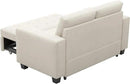 Belffin Modular Sectional Sleeper Sofa with Pull Out Couch Bed Modular Sleeper Loveseat Sectional Sofa Velvet Fabric for Living Room Apartment Beige by CozyNest Decor