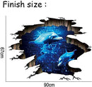Quanhaigou 3D Wall Decals Stickers Wall Murals Wallpaper Decor for Home Floor Living Room (Blue Dolphin) by CozyNest Decor