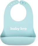 Baby Bib for Eating by Bella Tunno, Waterproof Silicone Bib with Large Food Catcher, Adjustable Fit for Babies 4-12 months & Toddlers 1-3 Years, Boys & Girls, Baby Bro by TinyTreasures Baby Boutique