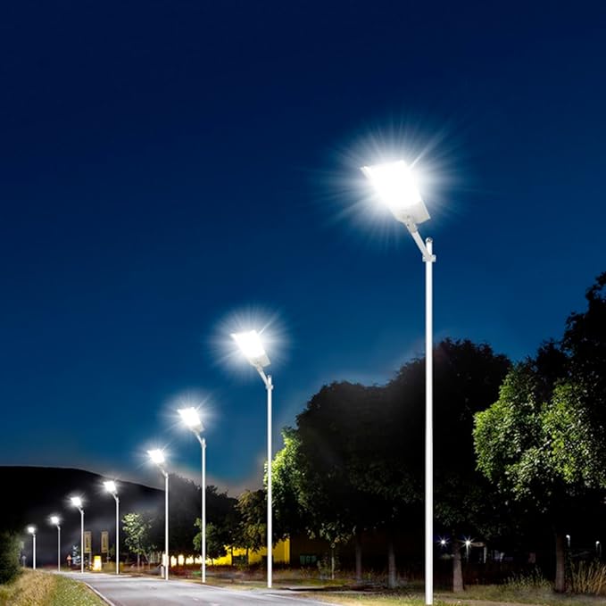 11,000W Aluminum Frame Solar Street Lights Outdoor Motion Sensor, Dusk to Dawn 200000LM with Remote Control