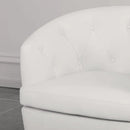 360° Swivel Leather Accent Chair, Modern Barrel Club Chair with Leather Upholstery and Sturdy Base, Comfortable Armchair for Living Room, Bedroom, Reading Nook, White by CozyNest Decor