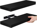 Sorbus Floating Shelves for Wall, Bathroom Shelves Wall Mounted for Kitchen, Bedroom, Bathroom Storage Over Toilet, Hanging Book Shelf for Wall Home Decor Living Room (Black, 2 Pack) by CozyNest Decor