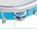 ENNBOM Tambourine Adjustable Tone Hand Drum Double Row Metal Jingles Hand Bell Performance Level Handheld Percussion (Blue) by TinyTreasures Baby Boutique