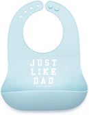 Baby Bib for Eating by Bella Tunno, Waterproof Silicone Bib with Large Food Catcher, Adjustable Fit for Babies 4-12 months & Toddlers 1-3 Years, Boys & Girls, Just Like Dad by TinyTreasures Baby Boutique