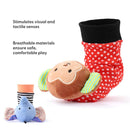 The Peanutshell Sock Rattles Set of 5 - Girl Boy Rattle Socks, Baby Toys 0-6-12 Month, Animal Newborn High Contrast Baby, Infant, Newborn Toys 0-3 0-6 Months Old Babies - Safari by TinyTreasures Baby Boutique