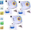 TidyFriend 3 Pack Laundry Detergent Dispenser with Tray & Strap, Laundry Soap Dispenser with Non-Slip Rubber Feet for Washing Room Organization, Easy Pour (White)