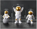 4 Pcs Gold White Astronaut Statues Set, Spaceman Sculpture Figurines Home Ornament Cake Toppers Gift by CozyNest Decor