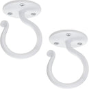 RTZEN Plant Hangers Outdoor or Indoor - Wrought Iron Metal Hanger Indoor Hook - Heavy Duty Wall Bracket Hooks for Hanging Plants Baskets Lanterns Wind Chimes - 2 Pack (White Ceiling Hooks) by GreenHaven Gardens