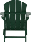 WO Home Furniture Adirondack Chairs Table Set of 3 PCS Outdoor Folding Chairs Coffee Table Weather/UV Resistant for Lawn, Garden, Bon Fire, Balcony (Dark Green) by GreenHaven Gardens
