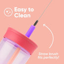 Owala Kids BPA-Free Plastic Tumbler with Spill Resistant Flexible Straw, Easy to Clean, Kids Water Bottle, Great for Travel, Dishwasher Safe, 15 Oz, Pink and Purple (Lilac Rocket) by TinyTreasures Baby Boutique