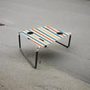 Neso Portable Beach Table with Cup Holders, Cell Phone Pockets, Lightweight for Picnics and Parks (Vintage Stripes) by GreenHaven Gardens