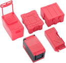 5PCS Plastic RC Mini Tool Set/Fishing Box/Medical Chest/Refrigerator/Fuel Tank/Tool Case Compatible with traxxas TRX4 Axial SCX10 1/10 1/8 RC Crawler Climbing Car Simulation Decoration(Red) by TinyTreasures Baby Boutique