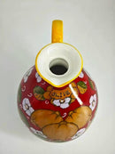 Hand-Painted Ceramic Olive Oil Dispenser Bottle – 40oz Decorative Stoneware Cruet with Stainless Steel Pour Spout – Elegant Kitchen Oil & Vinegar Container, Ideal for Coffee Syrups & More by CozyNest Decor