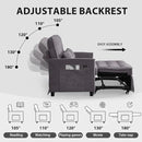 Convertible Sofa Bed, 3 in 1 Pull Out Couch, Loveseat Sleeper with Side Pocket, Living Room Sofa with Adjustable Backrest | USB Charging Port | Two Pillows | Towel Fabric | Dark Gray by CozyNest Decor