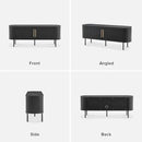 mopio Quin TV Stand, Mid Century Modern for 55/60/65 inch TV, Farmhouse TV Stand, Entertainment Center with Storage, TV and Media Console for Living Room (Black, 59" Tambour) by CozyNest Decor
