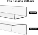6 Pack Clear Acrylic Floating Shelves for Wall, 15'' Plastic Wall Mounted Display Shelf Kids Bookshelf and Spice Organizer for Bedroom, Living Room, Kitchen, Bathroom, Office by CozyNest Decor