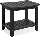 Psilvam Poly Lumber Shower Bench with Storage Shelf, Non-Slip Design, Water Resistant for Bathroom & Living Room (Black) by TinyTreasures Baby Boutique