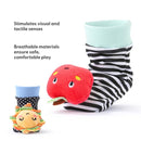 The Peanutshell Sock Rattles Set of 5 - Girl Boy Rattle Socks, Baby Toys 0-6-12 Month, Animal Newborn High Contrast Baby, Infant, Newborn Toys 0-3 0-6 Months Old Babies - Montessori by TinyTreasures Baby Boutique