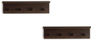 Entrance Coat Rack ，Coat Hooks, Wall-Mounted Wooden Hook Rack, Wall-Mounted Shelves are Very Suitable (Walnut Colored Finish-2) by CozyNest Decor