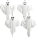 4 Pack Halloween Hanging Ghosts, 27.5" Cute Flying Ghost Decorations for Front Yard Patio Lawn Garden Party Décor and Holiday Decorations by CozyNest Decor