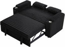 57-Inch Velvet Full Size Sleeper Sofa Couch with Pullout Bed,Convertible Pull Out with Golden Decorative Strip and Adjustable Backrest for Small Spaces,Apartment, Guest Room, RV (1109Black) by CozyNest Decor