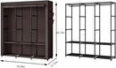 SORCEDAS Portable Closet Wardrobe Storage Organizer Metal Hanging Rack Non-Woven Fabric 50 Inch (Coffee) by CozyNest Decor