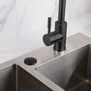 Garbage Disposal SinkTop Air Switch Kit with Long Button,Brass Made Cover,UL,Matte Black by CozyNest Decor