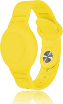 Kids Waterproof Airtag Bracelet Compatible with Apple AirTag, Hidden Silicon Protective Case for Air Tag GPS Tracker Holder, Adjustable Anti-Lost Watch Band for Toddler Child (Yellow) by TinyTreasures Baby Boutique