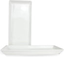 Long Melemine Serving Tray, 17.3x8x1.5 in Serving Platters and Trays for Appetizer, Charcuterie, Bread, Fruit, Dessert, Set of 2, White by CozyNest Decor
