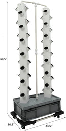 Hydroponic Growing Tower System Kit, 56-Plant Vertical Hydroponics Garden Tower with LED Grow Light, for Outdoor Indoor Herbs Fruits Vegetables Smart Garden Planter Kit by GreenHaven Gardens