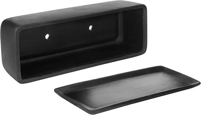 MyGift Matte Black Ceramic Indoor Plant Pot Succulent Planter, Decorative Flower Planter with Drainage Hole and Removable Tray (14 inch - 2 Pack), photo 7 of 7