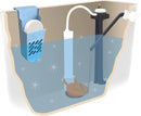 The Tank Caddy is a carrier that hangs inside your toilet tank, while trapping the soot that remains as blue and bleach tablets dissolve. by CozyNest Decor