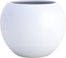 DTY Signature Mount Sherman Lightweight Durable Modern Fiberstone Sphere Planter for Indoor & Outdoor Drainage Hole & Rubber Plug Weather Resistant, 17" H x 21" Dia, 14.4" Opening - Large, White by CozyNest Decor