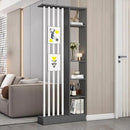 Wall Room Divider, Storage Cabinet Storage Display with Shelves, Modern Freestanding Wood Room Divider Screen, Wall Privacy Screens for Home Decorative (Grey+White,31.5" L x 9.5" W x 79.5" H) by CozyNest Decor