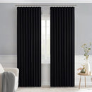 MIULEE Back Tab Blackout Curtains 90 Inch Long 2 Panels Set for Living Room Bedroom Privacy, Halloween Black Rod Pocket/Pinch Pleated Thermal Insulated Room Darkening Light Blocking Curtains/Drapes by TinyTreasures Baby Boutique
