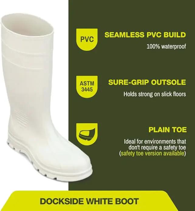 Heartland Dockside Waterproof Work Boots for Men and Women - Durable, Flexible PVC Boots for Marine Work with Easy On/Off, Slip-Resistant Outsoles, photo 3 of 7
