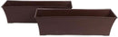 Elly Décor Set of 2 24x8 Rectangular Modern, Resistant and Self Watering Planter with Rattan-Like Finish, 24", Chocolate Brown by CozyNest Decor