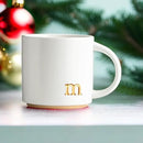 COLLECTIVE HOME - Monogram Ceramic Mugs, 15 oz Golden Initial Coffee Cups, Elegant Alphabet Tea Mugs, Elegant Personalized Mug with Gift Box, Luxurious Cups for Office and Home (m) by CozyNest Decor