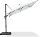 PURPLE LEAF 8 Feet Patio Umbrella Outdoor Cantilever Square Umbrella Aluminum Offset Umbrella with 360-degree Rotation for Garden Deck Pool Patio, White by GreenHaven Gardens