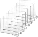 LikeU 8 PCS Acrylic Shelf Dividers for Closets,Wood Shelf Dividers,Clear Shelf Separators,Perfect for Clothes Organizer and Bedroom Kitchen Cabinets Shelf Storage and Organization by TinyTreasures Baby Boutique