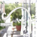 AJART White Plant Hanger Outdoor: 12-Inch Plant Hooks for Wall Indoor - Rust-Resistant Plant Bracket Hook for Hanging Flower Baskets by GreenHaven Gardens