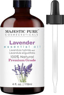 Majestic Pure Lavender Essential Oil with Glass Dropper - Huge 4 Fl Oz - 100% Pure and Natural Lavender Oil - Premium Grade Essential Oils for Diffuser, Aromatherapy, Soap and Candle Making by CozyNest Decor