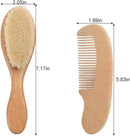 PandaEar 3 Pack Baby Brush and Comb Set Newborn, Silicone Cradle Cap Brush for Babies, Soft Newborn Hair Brush with Soft Goat Bristles, Wooden Toddler Comb Hairbrush Set for Boys and Girls by TinyTreasures Baby Boutique