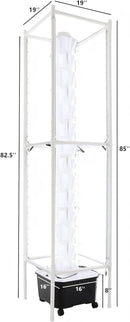 Hydroponic Growing Tower System Kit, 70-Plant Vertical Hydroponics Garden Tower with LED Grow Light, for Outdoor Indoor Herbs Fruits Vegetables Smart Garden Planter Kit by GreenHaven Gardens