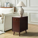 HULALA HOME End Table with Drawer and Charging Station, Modern End Table with USB Ports and Outlets, Wooden Side Table with Storage-Walnut by CozyNest Decor